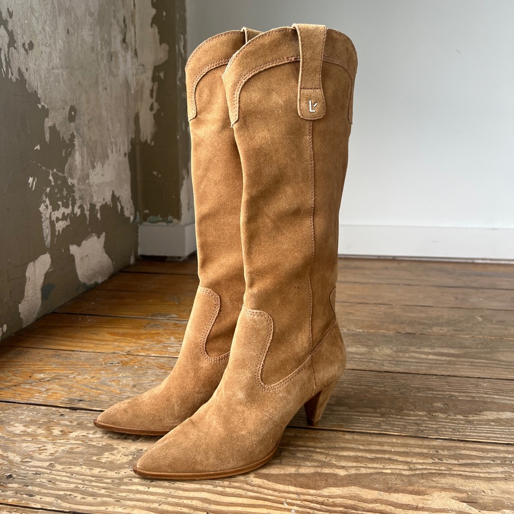 Larroude Louise Brown Suede Western Cowboy Boots Sz. 8